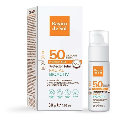 RAYITO DE SOL PROTECTOR SOLAR FACIAL BIOACTIV FPS 50 X 30 G.